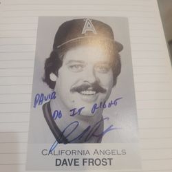Dave Frost Signed Angels Postcard – Autographed MLB Memorabilia – Prime Condition