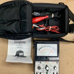 Simpson Electric Multimeter TS-113 Analog Railroad Tester 600v 30a 6k Ohms Signaling Circuits Codes Communication Measurement Data Chart Hazard 