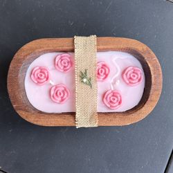 9 oz Creamy ParaSoy 3 Wick Wooden Bowl Candle