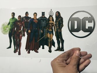 DC Heros Green Lantern Flash Cyborg Superman Batman Wonder Woman Aqua Man UV Sticker