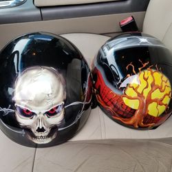 Painted Skull Motorcycle Helmet