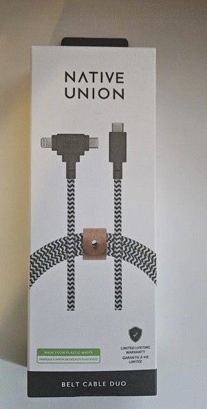 Brand New Native Union Belt Charging Cable DUO-Zebra-5ft Long-SRP$49 (C-C-L) Ultra-Strong