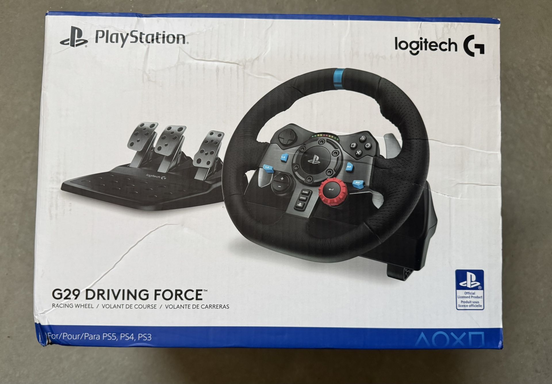 Logitech G29 Driving Force Racing Wheel and Floor Pedals (PlayStation/PC Version) *BRAND NEW/UNUSED
