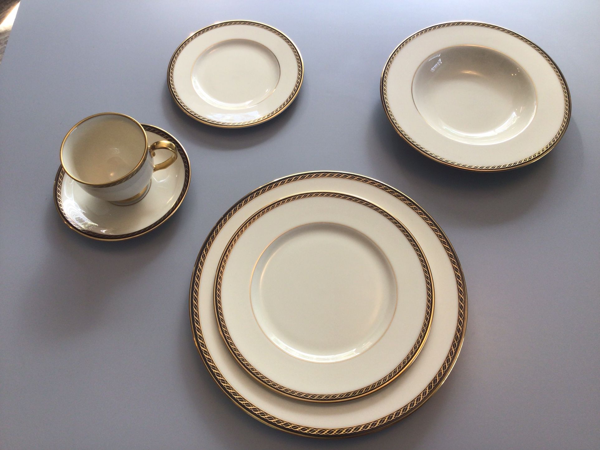 Lenox Bone China Tyler Pattern, Service For 12, Excellent Condition