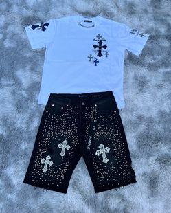Chrome T Shirt And Purple Brand Shorts