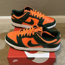 Brand New Nike Miami Hurricanes Dunk Low Men’s Size 9.5