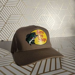 Bass Pro Shops Embroidered Khaki Tan Cap Trucker Hat