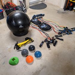 Home Gym Exercise Kit - P90X , HIIT Workout, Bands, Ladder 