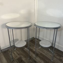 Mirror Top End Tables 