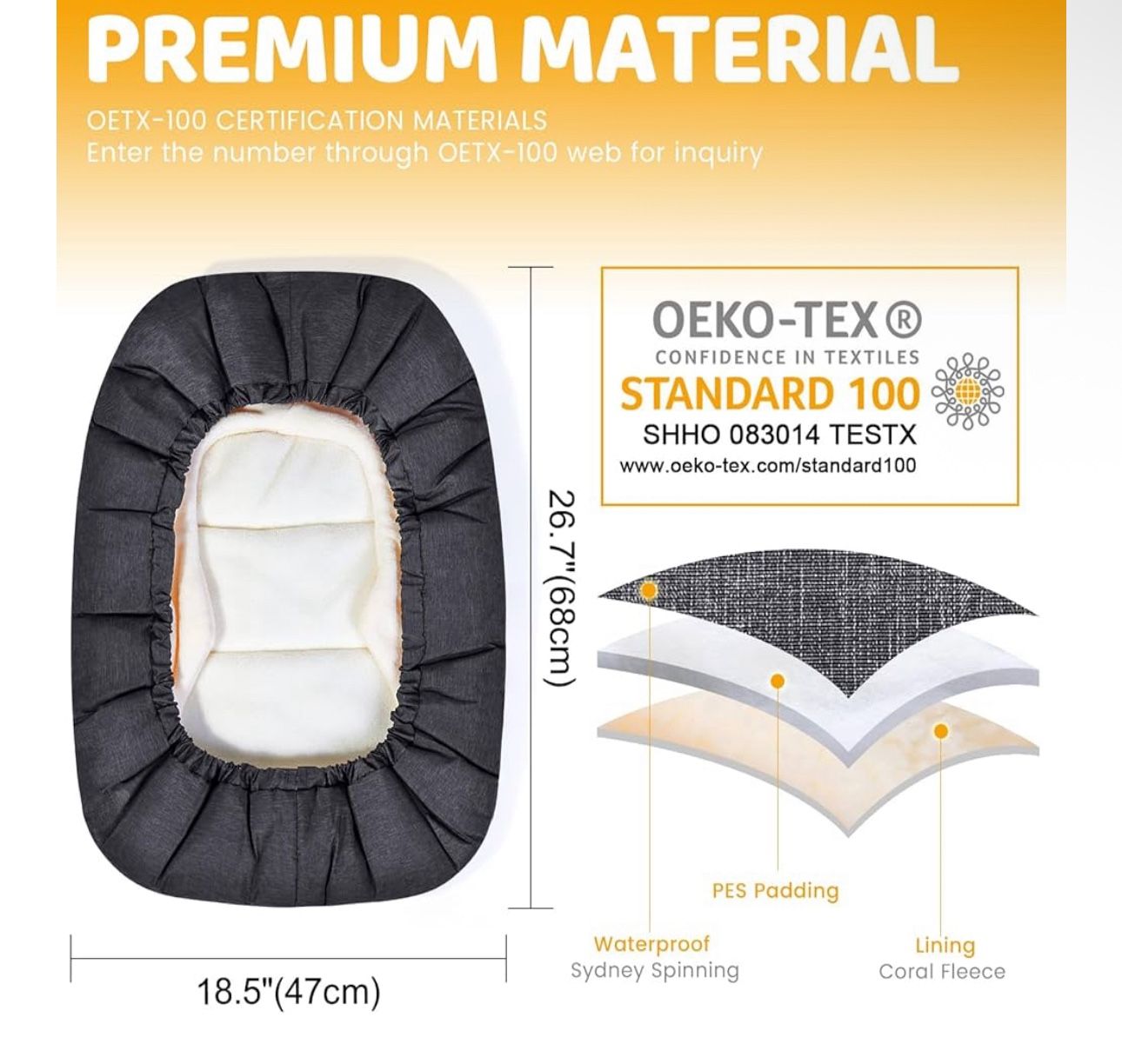 Orzbow Car Seat Covers for Babies Winter, Universal Baby Car Seat Cover with Adjustable Collar, Waterproof Carseat Cover with Zipper, Warm Coral Fleec