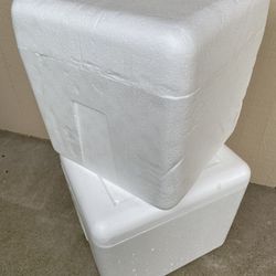 Set Of 2 Large Styrofoam Coolers - No Handles