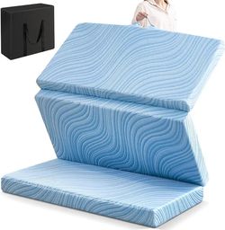 New in box- Twin Foldable Trifold Tri Fold Portable Folding Topper Full - 3.8 Inch Memory Foam