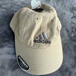 adidas Women’s Adjustable Fit Beige/Tan Baseball Cap with Embroidered Logo NWT