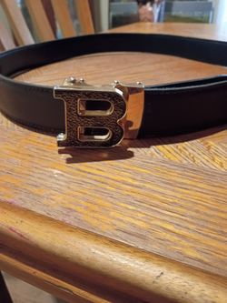 Bally B logo reversible leather belt
