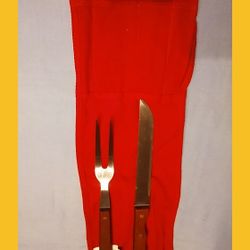 

Marlboro Unlimited BBQ Stainless Carving Fork And Knife Set Vintage Red Pouch, NEW IN BOX - 
