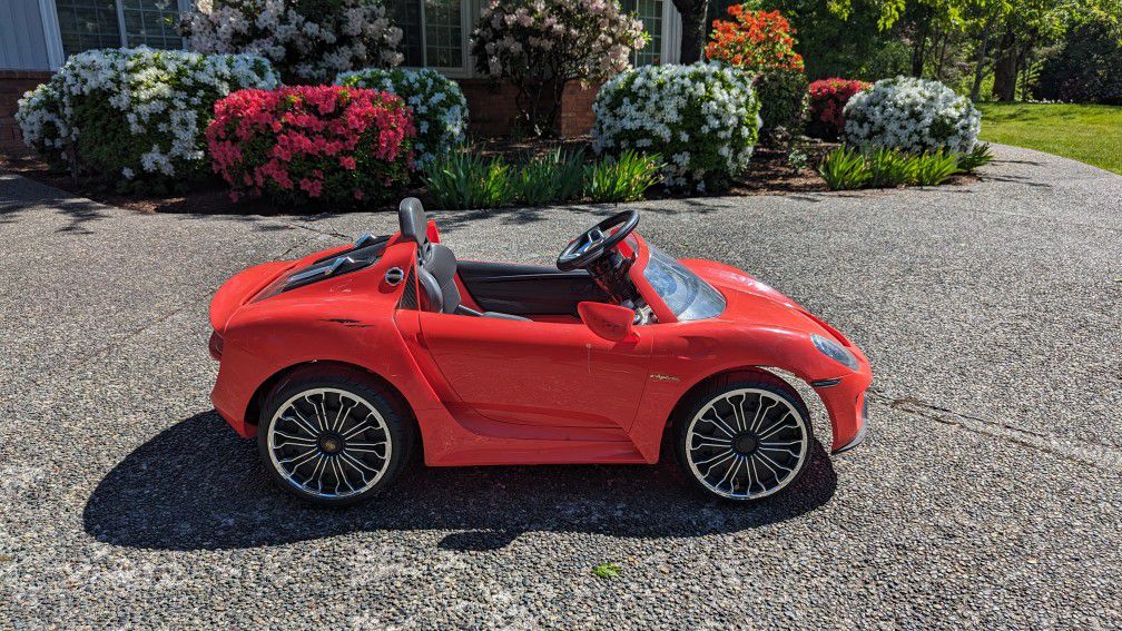 Kids Electric Porsche Car Red Used For Sale 