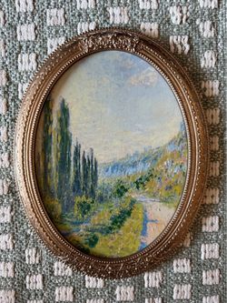 Oval Gold Framed Impressionist Landscape Print