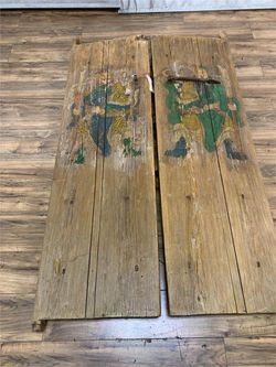 Antique Architectural Elm Wood  Door Panels