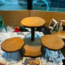 Natural Wood Cupcake Stands