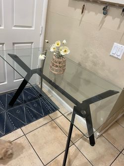 Glass dining table