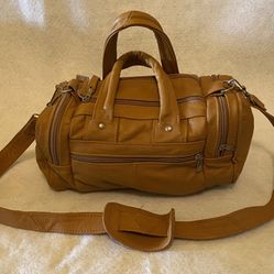 Small Leather Travel Bag Tan