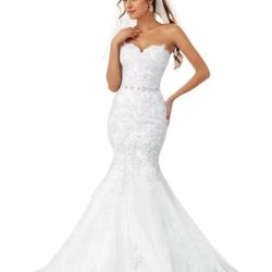 Red  Mermaid Wedding Dress
