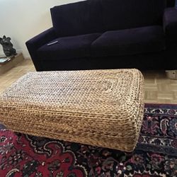 Palecek Seagrass Coffee Table -Ottoman 46x21x18” High - No Lid. Easy Pickup In San Francisco  - cash only