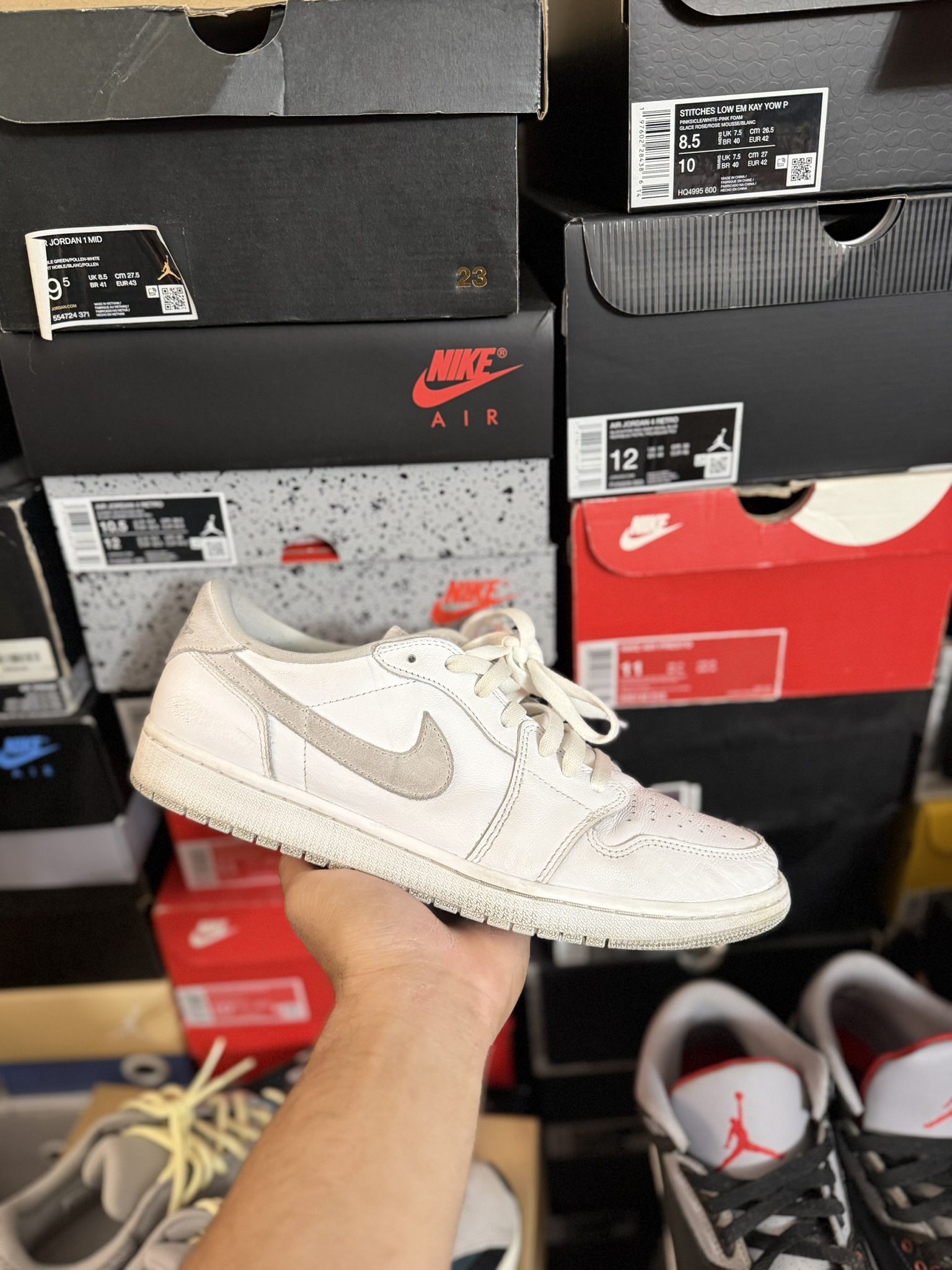 Jordan 1 Low Neutral Grey size 12 USED But Clean