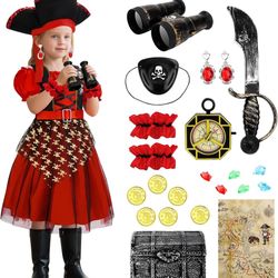 Girls Pirate Costume Set (  6 To 8 Years)