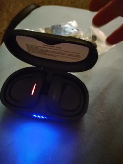 Bluetooth Earbuds And New Ear Tips In Bags 