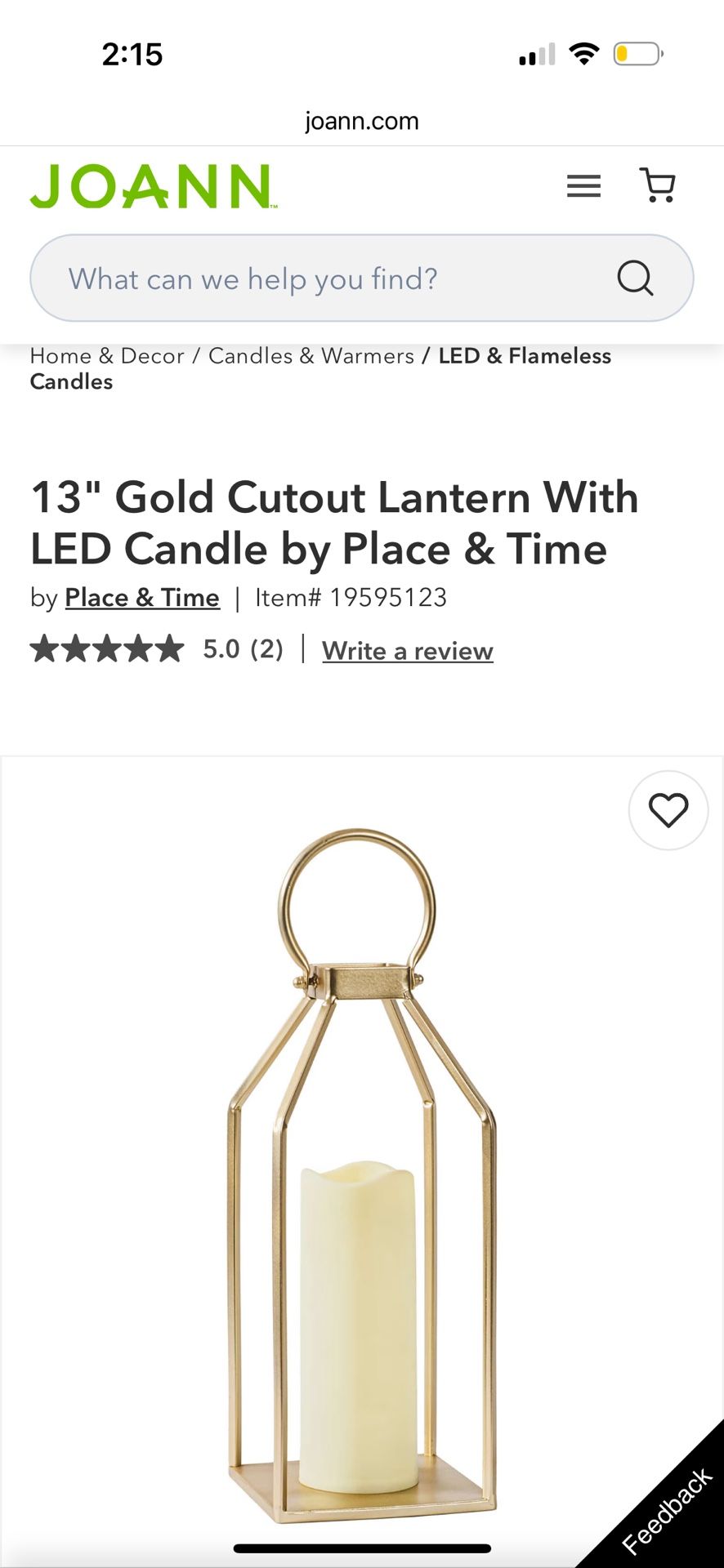 13 Gold Lanterns W/ Artificial Candle