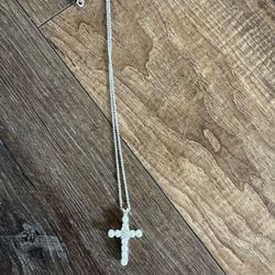 Christian Catholic Cross Pendant Necklace, Cubic Zirconia,Sterling Silver,God Parent, Baptism,First Communion, Religious Gift, Ready to Ship