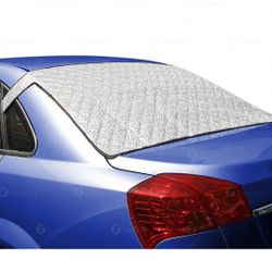 Car Rear Windshield Snow Ice Cover Protector with Flaps - All Weather Premium Quality Summer Winter Shield Protector
