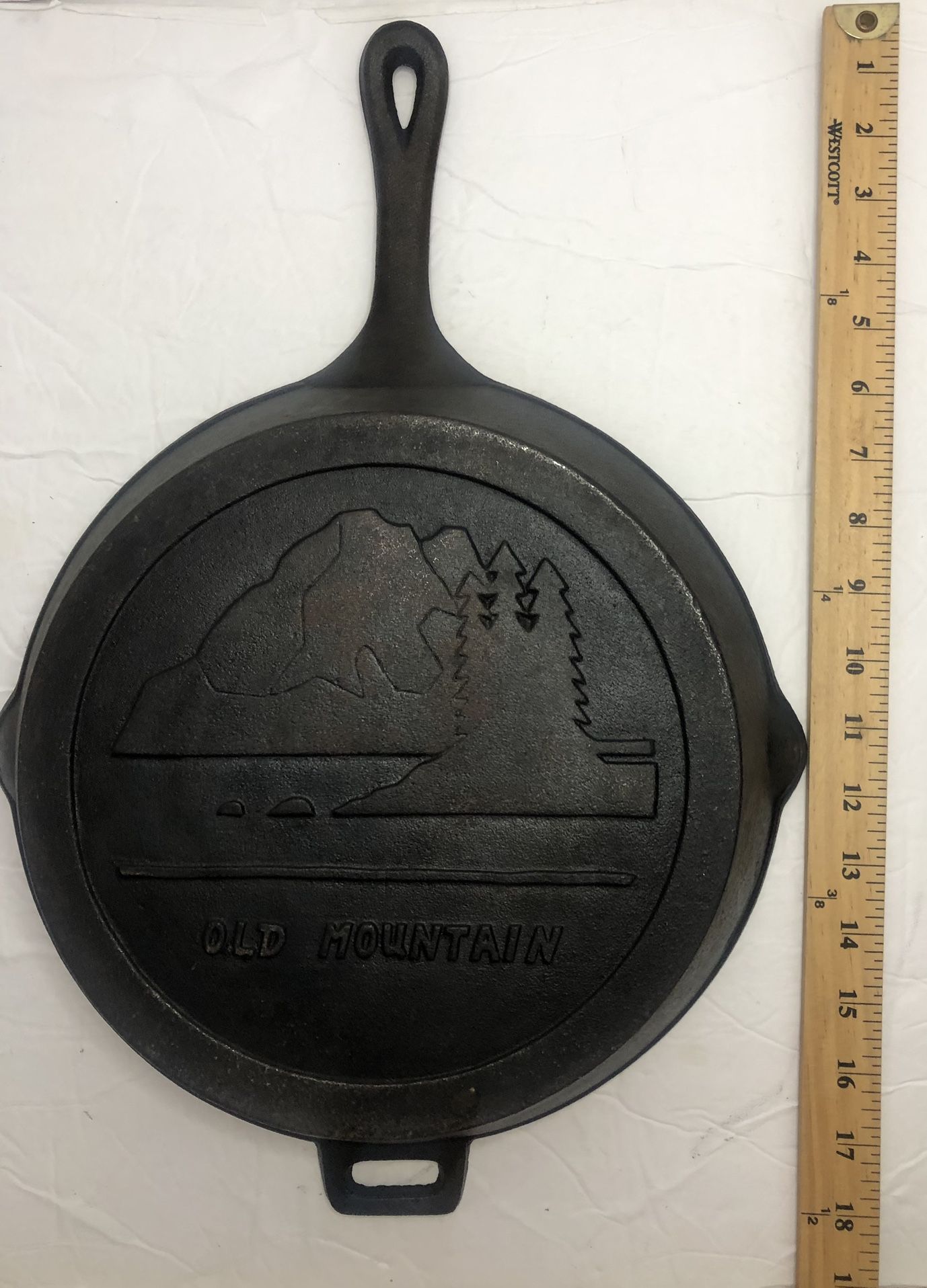 Old Mountain 12” Cast Iron Skillet Pan Well-Seasoned for Sale in