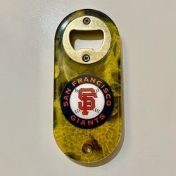 San Francisco Giants Bottle Opener Handmade Baseball Collectible Man Cave Gift