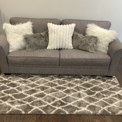Beautiful Gray Sofa With Queen Sized Sleeper 
