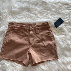 Universal Thread Rose Gold Stretch Fringe Denim Shorts. Sz 4/27. NEW!