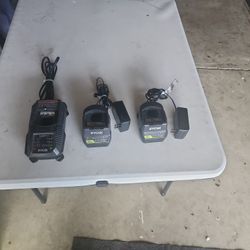 3 New Ryobi 18 Volt Chargerw