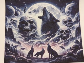 Wolves With Skulls Howling At The Moon Tumbler