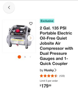 Husky 2 Gal. Quiet Air Compressor – Brand New Sealed