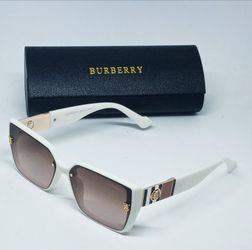Burberry Exclusive White and Brown Fashion Sunglasses 