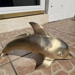 Vintage 17 inch brass Dolphin