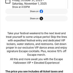 VIP BRACELET ESCAPE HALLOWEEN