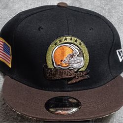 Cleveland Browns Snapback Hat Cap Salute Service American Flag Pound New
