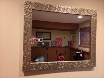 Large Wall Mirror with Gold Mosaic Frame