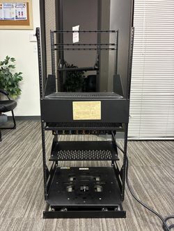 Black Open Frame AV Equipment Rack
