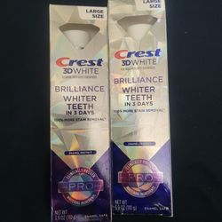 2 Crest 3D White Brilliance Pro Enamel Protect Teeth Whitening Toothpaste,(3.9oz Tubes) For $10/$10 POR LOS 2