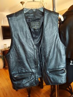 EXPRESS ..Black genuine leather vest.Size Small.