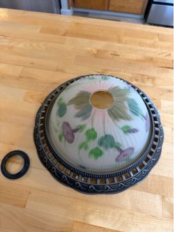 Floral Glass Lamp Shade dome light