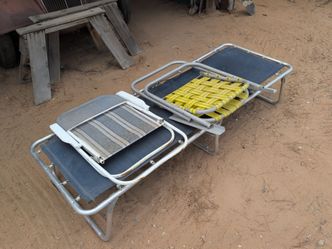 2 chairs, And 1 Camping Bed